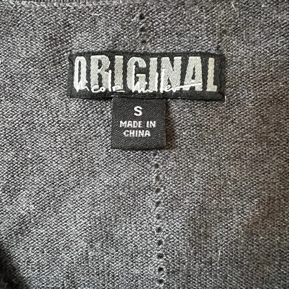 Nicole miller gray cardigan sweater preppy workwear academia size small